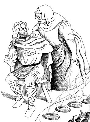 King Alfred burning the Cakes at Faringdon, Berkshire (Oxfordshire) -  Nash Ford Publishing